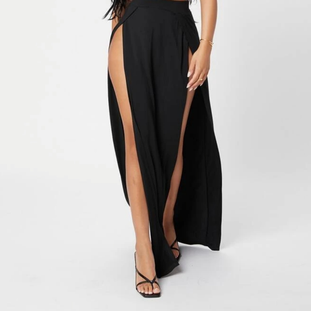 Nasty Gal Double Slit Sexy Maxi Skirt